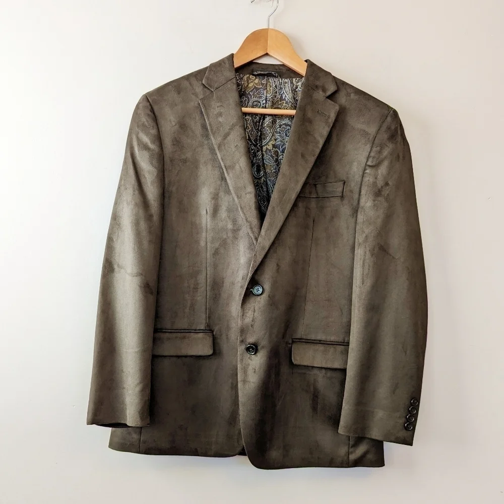 Lauren Ralph‎ Lauren Brown Faux Suede Sport Coat Blazer Size 40R
